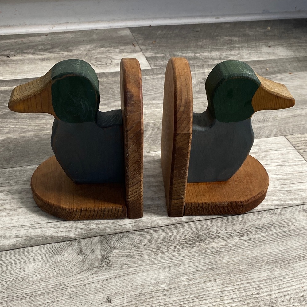 Wooden Duck Bookends